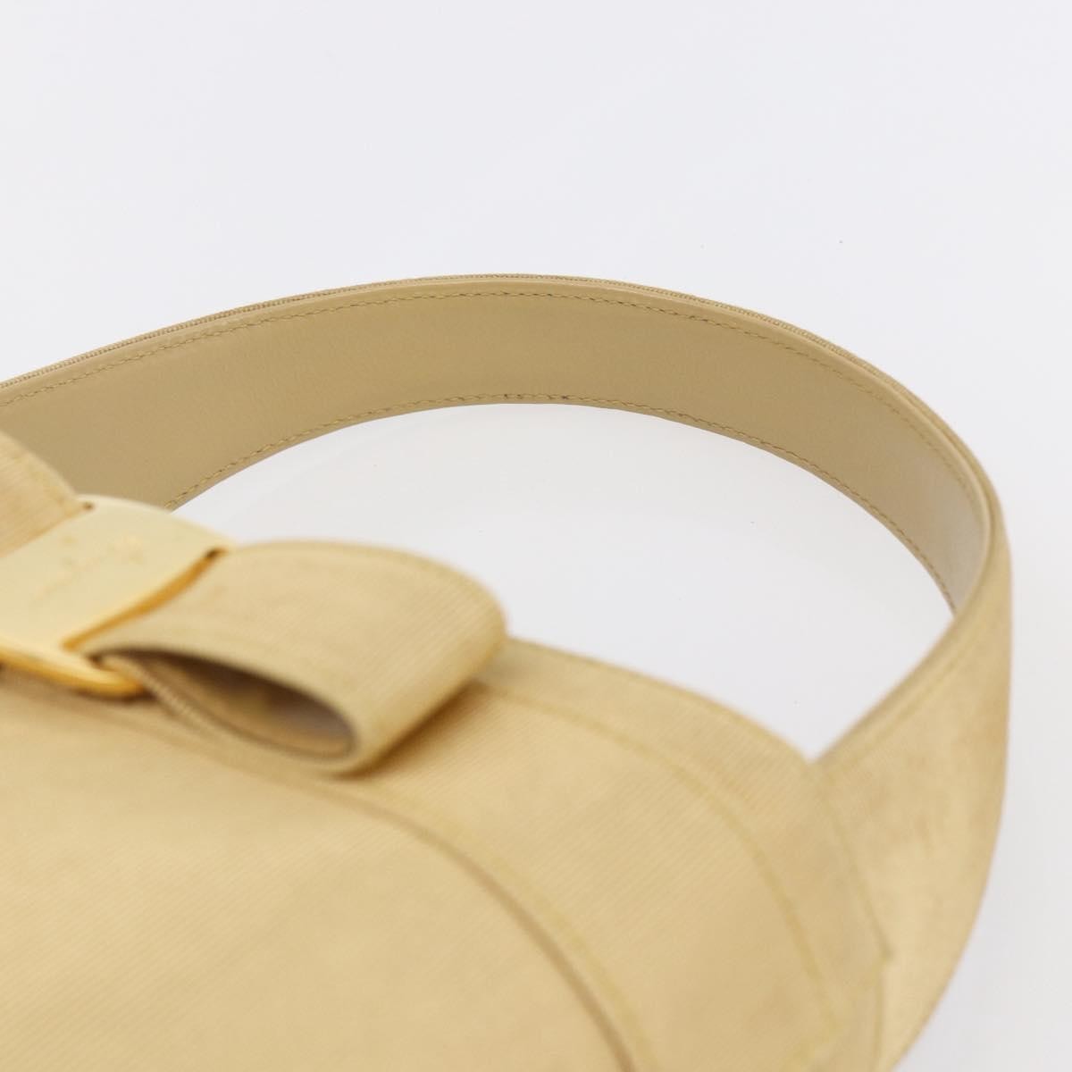 Salvatore Ferragamo Vala Canvas Yellow Canvas Handbag (Pre-Owned)