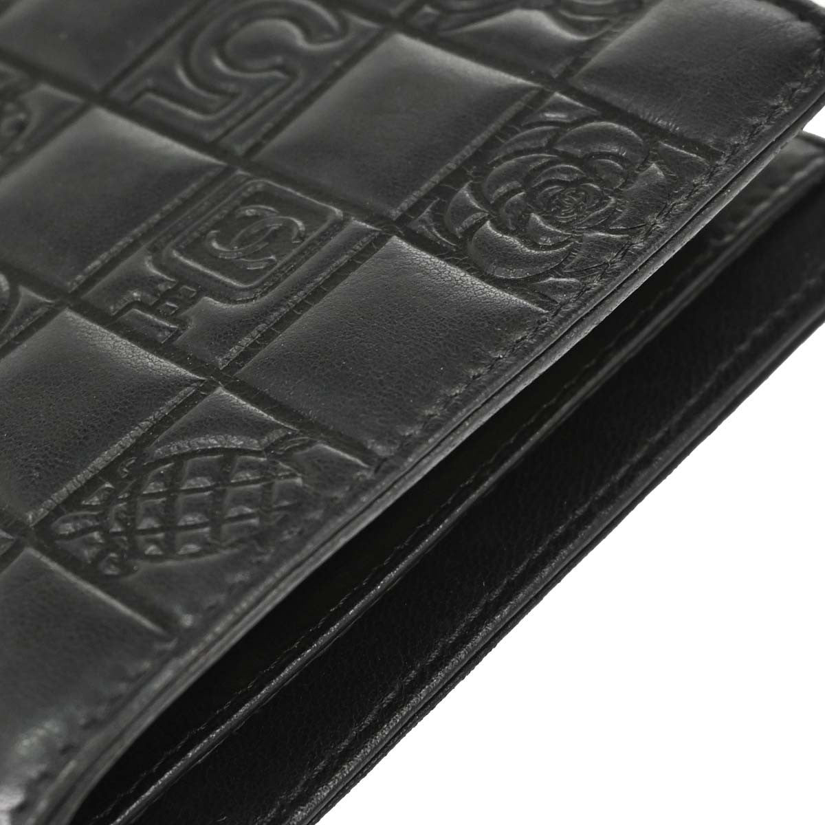 Chanel Lucky Symbols French Embossed Quilted Leather Black Leather Wallets Accessory (Pre-Owned)