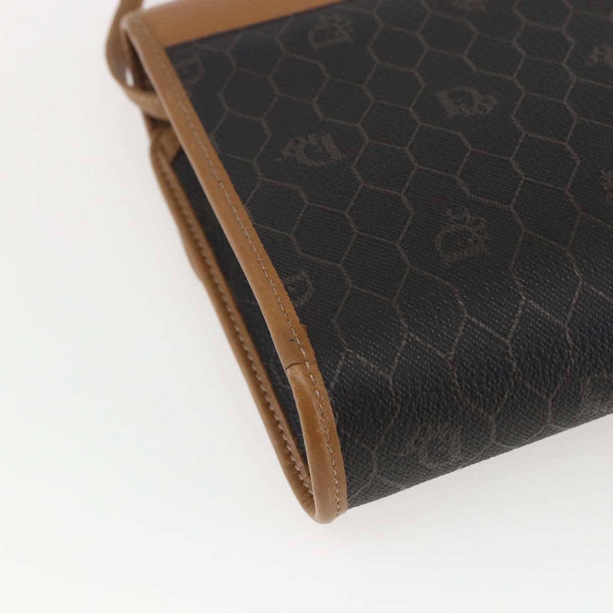 Christian Dior Vintage Honeycomb Canvas And Leather Black Pvc Shoulder Bag Bag (Pre-Owned)