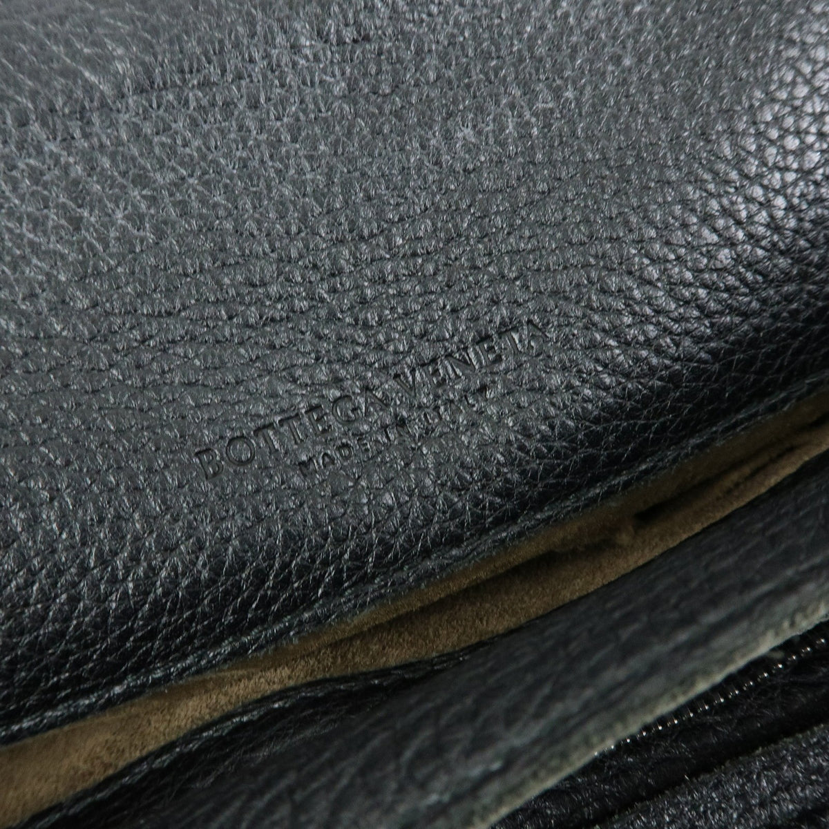 Bottega Veneta A-Shape Leather With Intrecciato Detail Black Leather Tote Bag Bag (Pre-Owned)