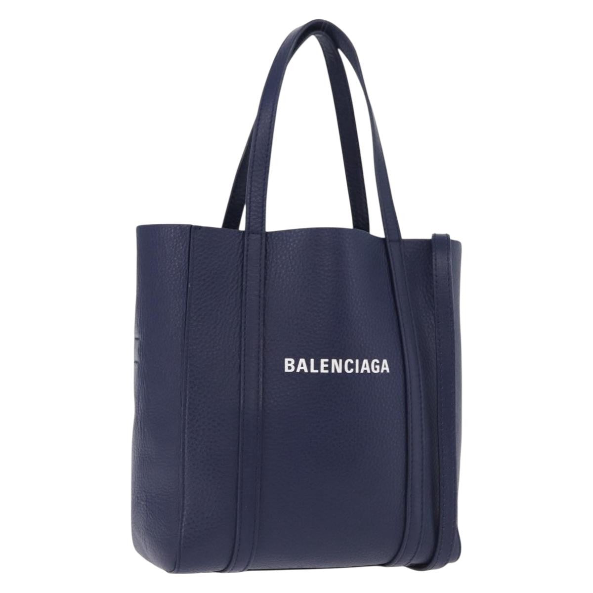 Balenciaga Everyday Tote Leather Navy Leather Tote Bag Bag (Pre-Owned)