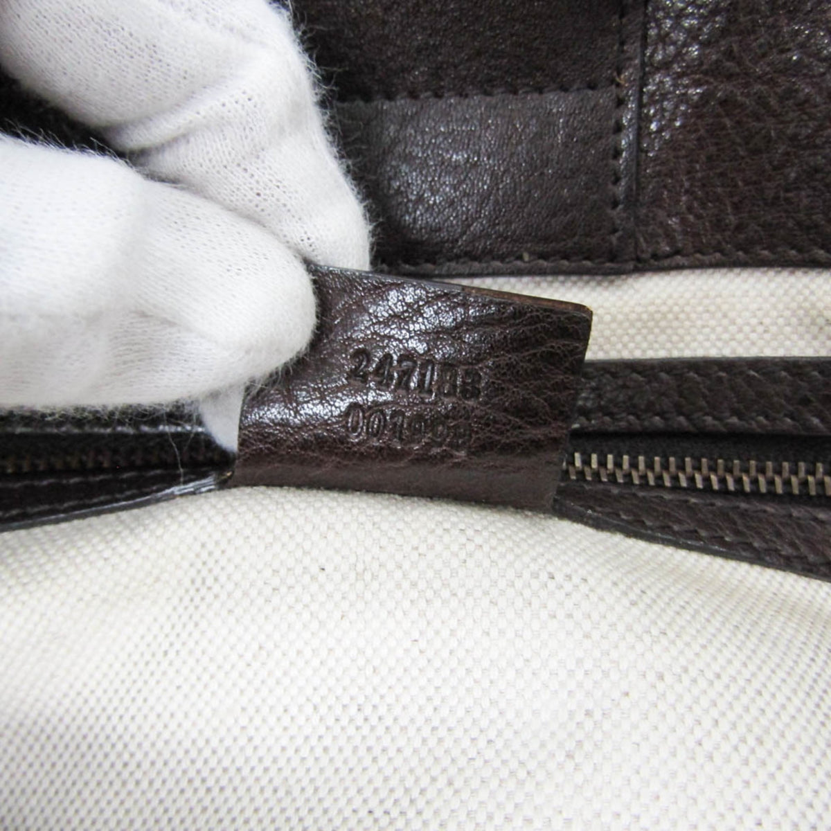 Gucci Gg Running Gg Canvas With Leather Beige Canvas Tote Bag Bag (Pre-Owned)