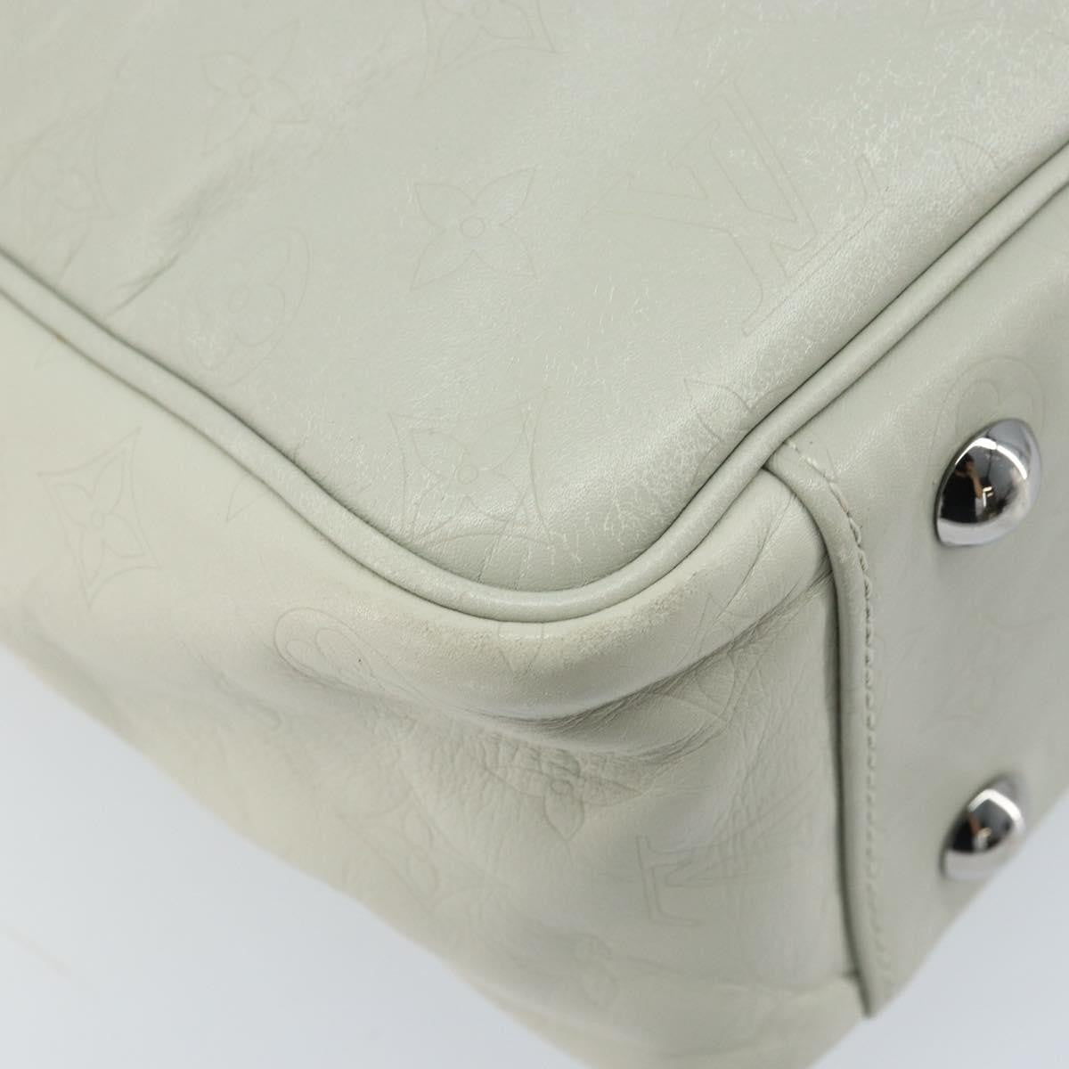 Louis Vuitton Clarkson Messenger Monogram Shadow Leather White Leather Handbag (Pre-Owned)
