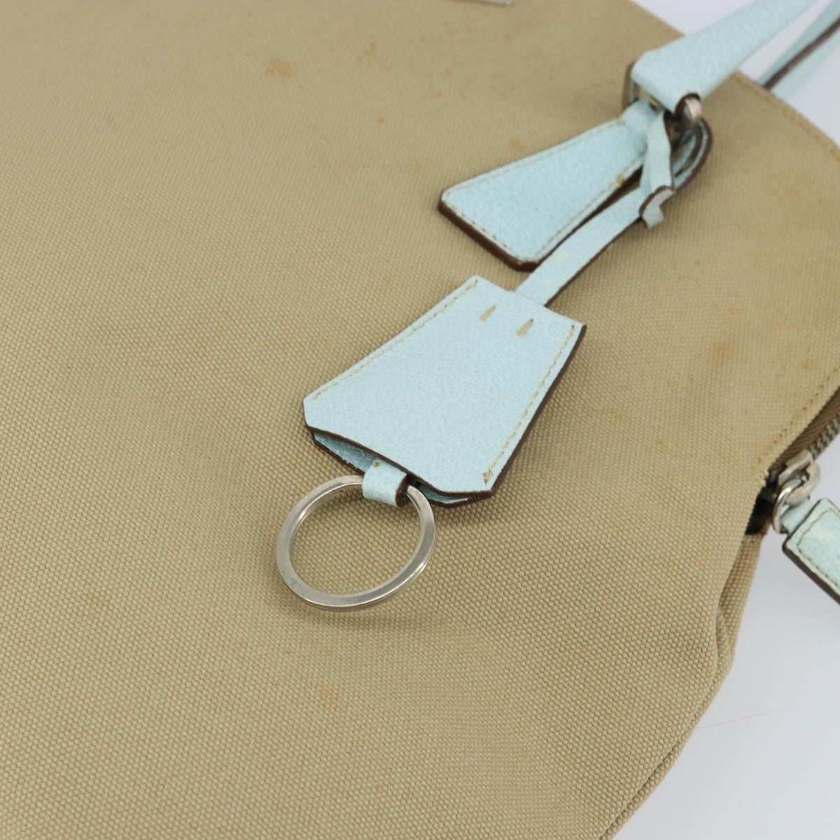 Prada Vintage Canvas Beige Canvas Handbag (Pre-Owned)