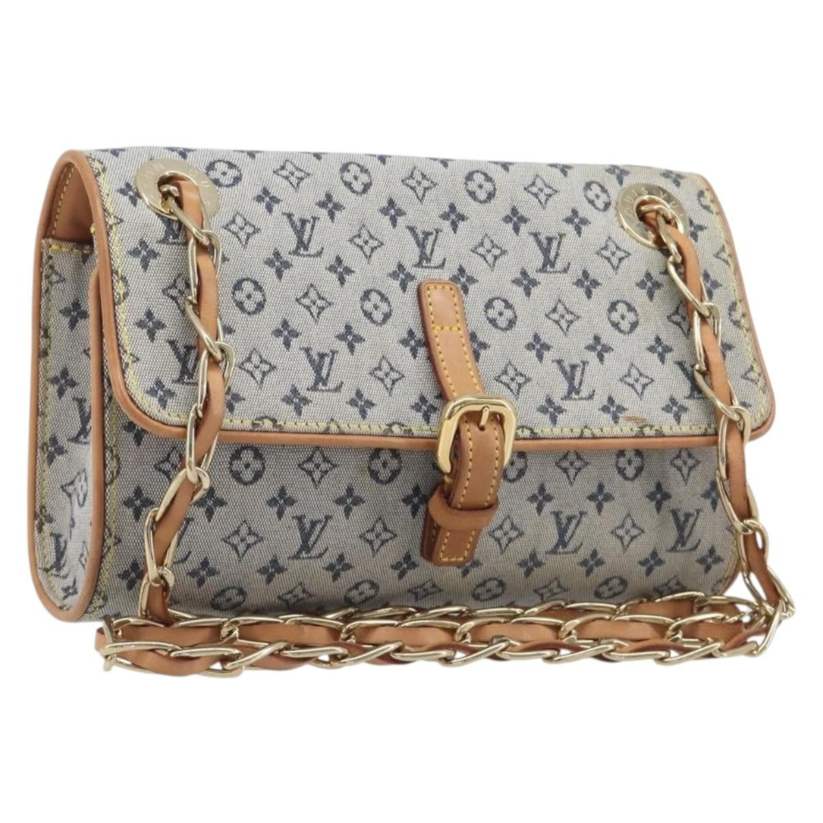 Louis Vuitton Camille Mini Lin Blue Canvas Handbag (Pre-Owned)