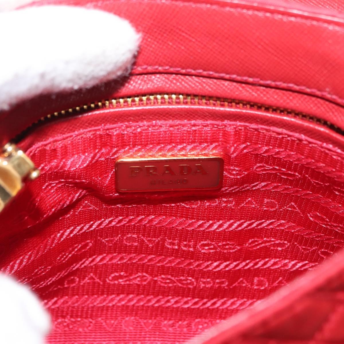 Prada Pushlock Chain Flap Quilted Tessuto Red Nylon Shoulder Bag Bag (Pre-Owned)