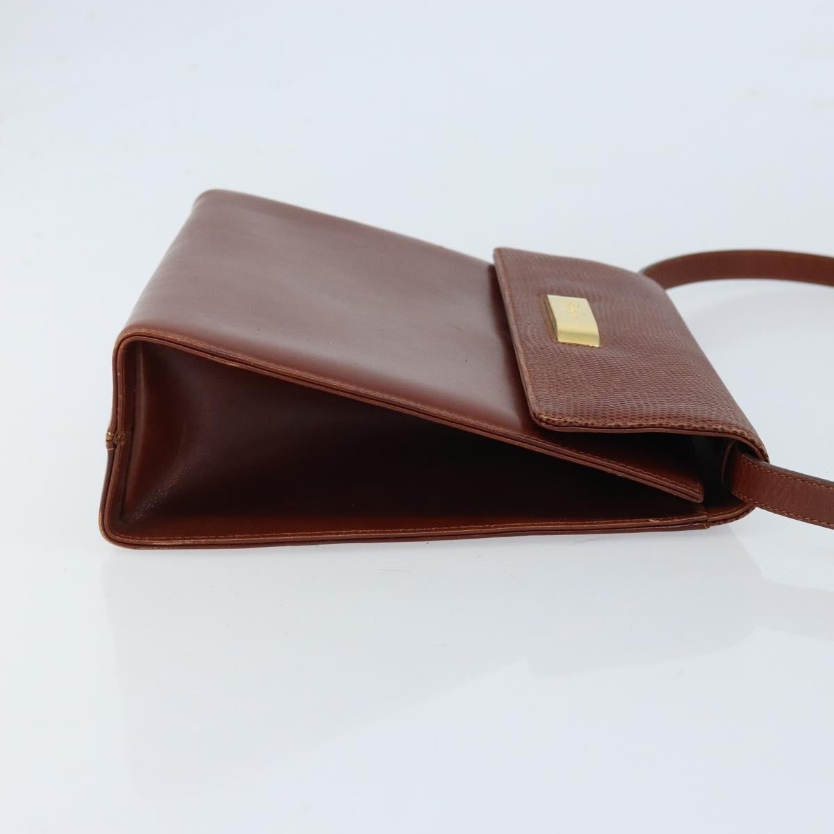 Salvatore Ferragamo Gancini Leather Brown Leather Shoulder Bag Bag (Pre-Owned)