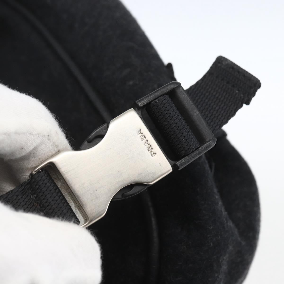 Prada Shoulder Wool Black Wool Shoulder Bag Bag (Pre-Owned)