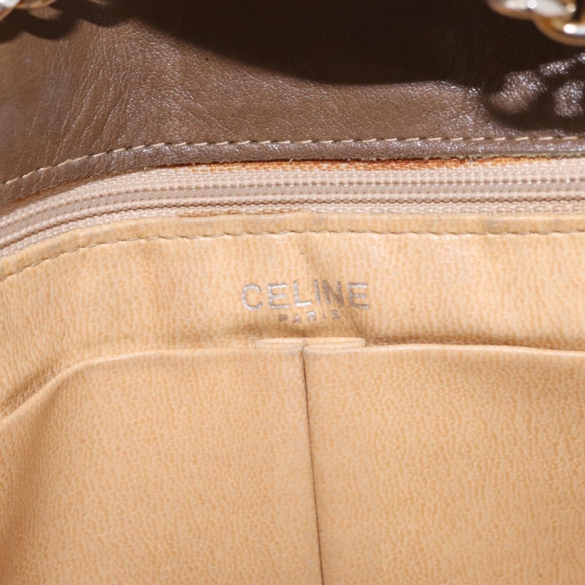 Celine Flap Shoulder Leather Brown Leather Shoulder Bag Bag (Pre-Owned)