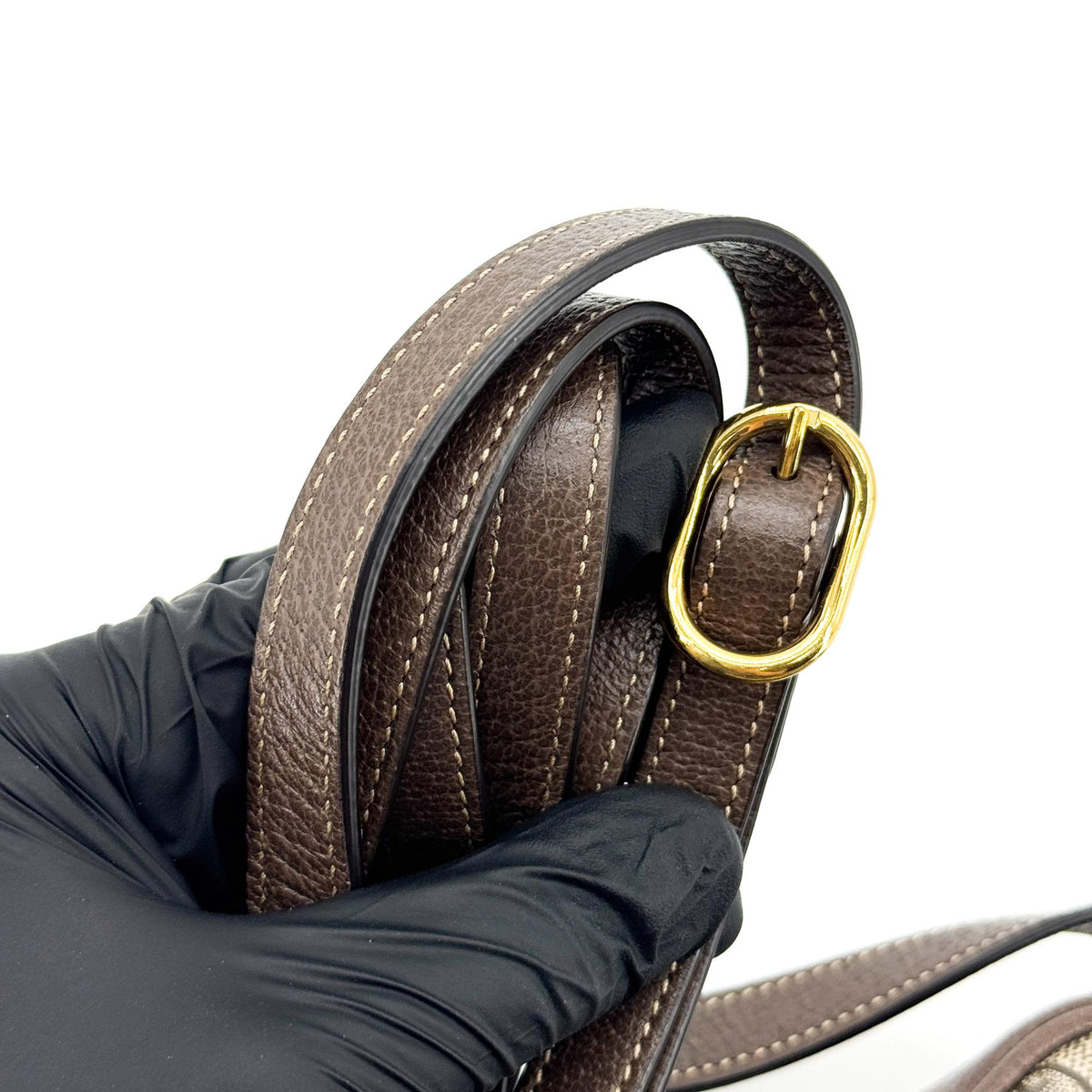 Gucci Ophidia Double Zip Gg Coated Canvas Brown Canvas Crossbody Bag Bag (Pre-Owned)