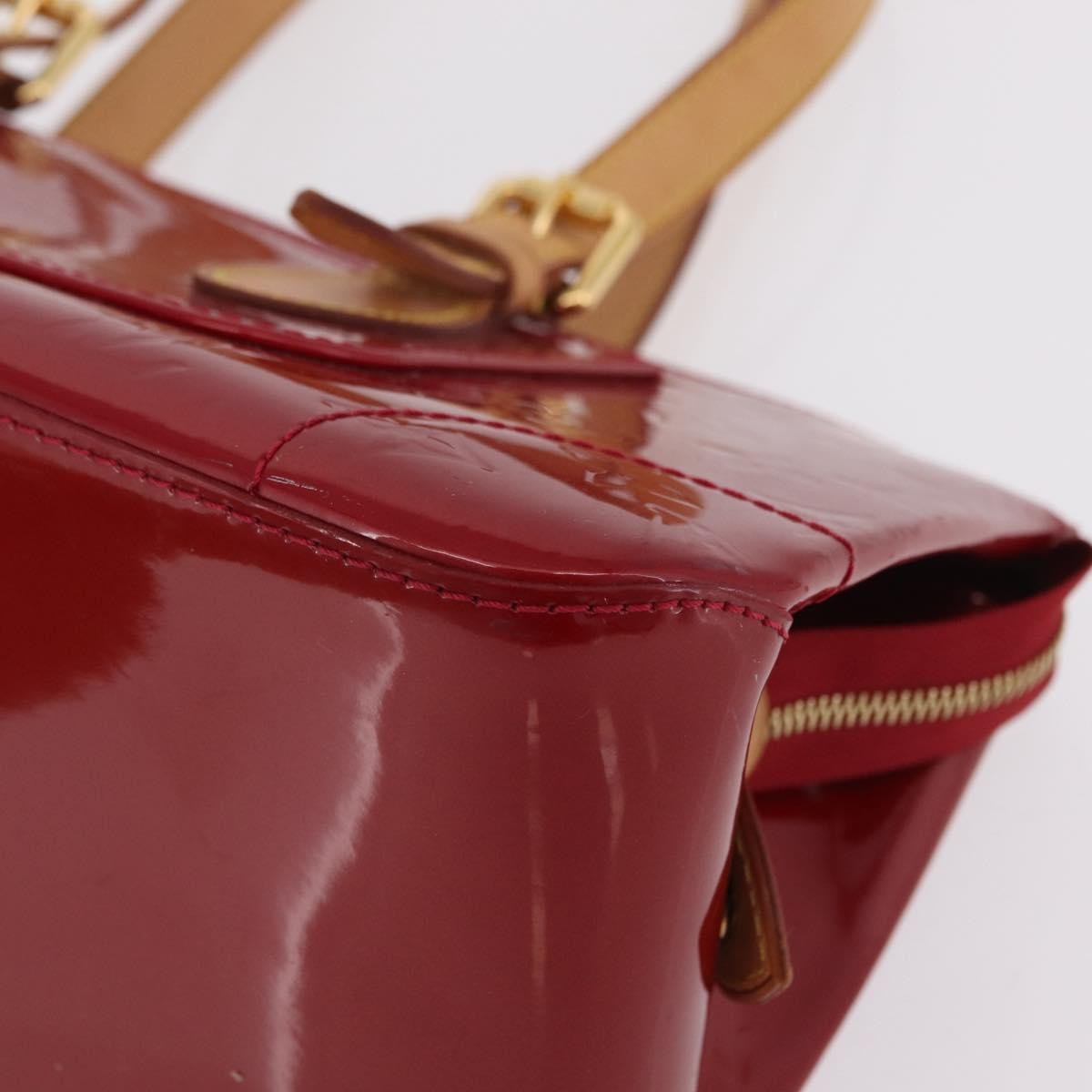Louis Vuitton Rosewood Avenue Monogram Vernis Red Patent_Leather Handbag (Pre-Owned)