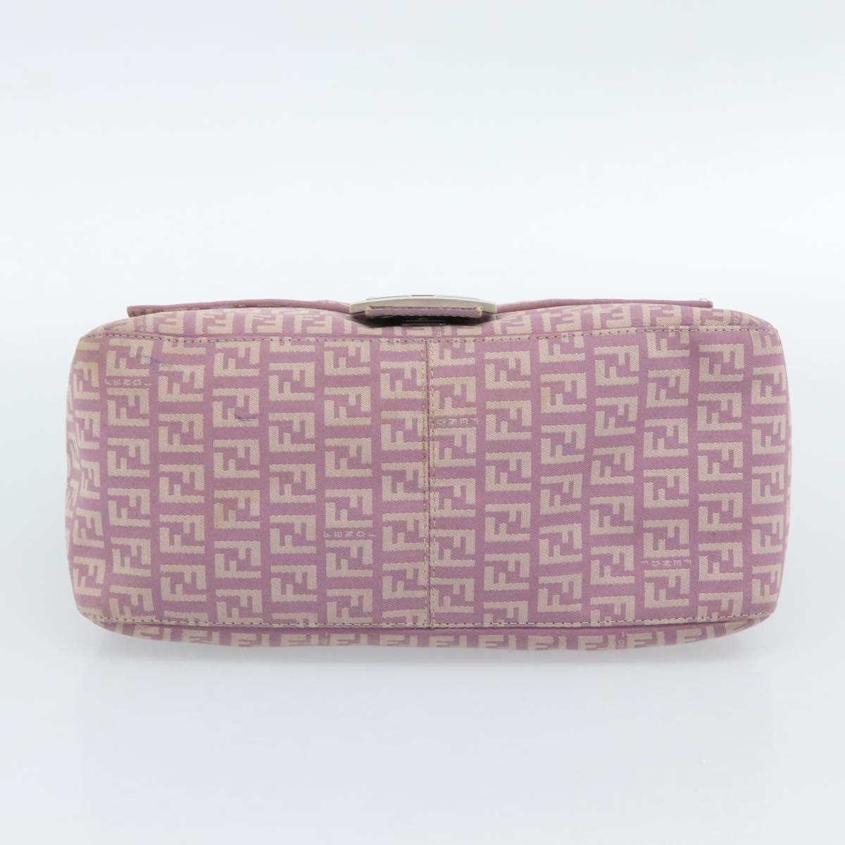 Fendi Mamma Baguette Zucca Jacquard Velvet Pink Canvas Shoulder Bag Bag (Pre-Owned)
