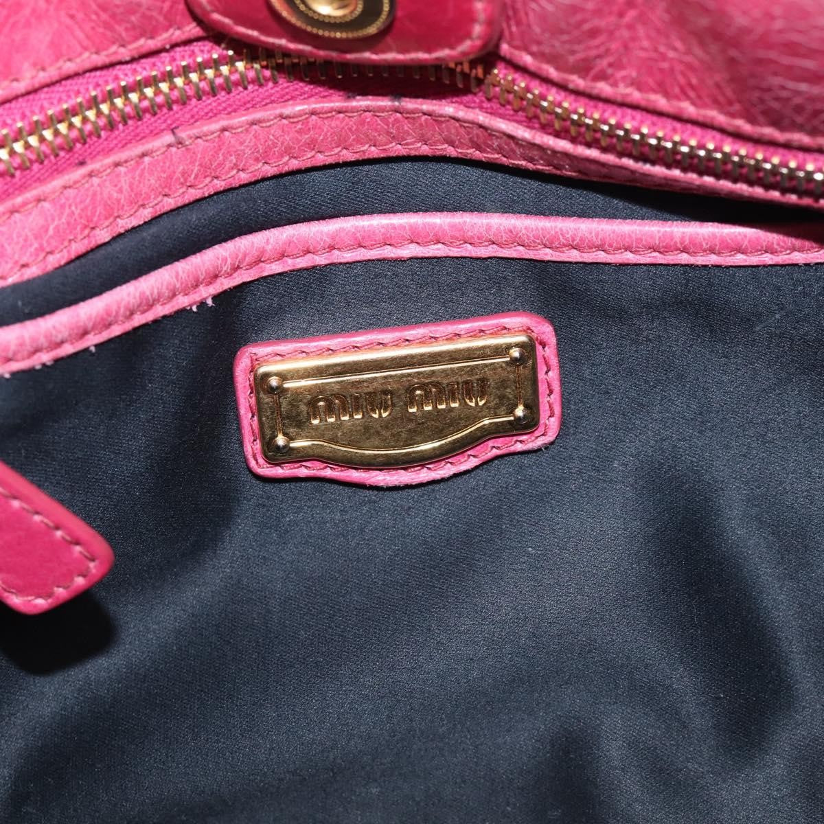 Miu Miu Vitello Lux Leather Pink Leather Handbag (Pre-Owned)