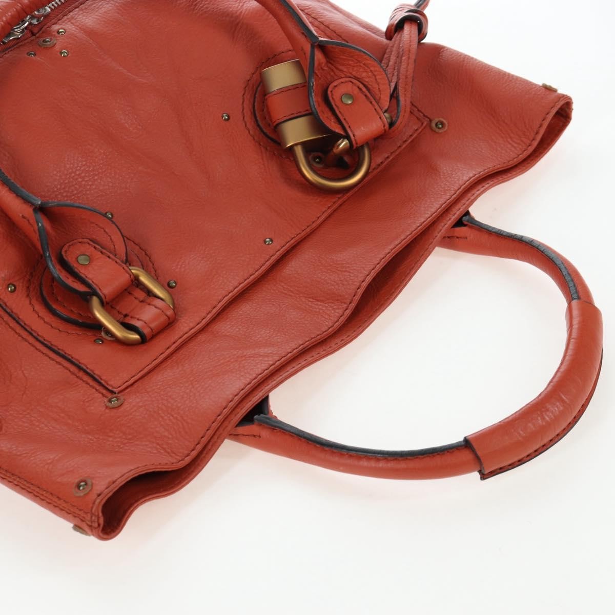 Chloe Paddington Leather Orange Leather Tote Bag Bag (Pre-Owned)