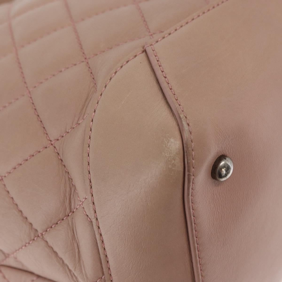 Chanel Easy Shopping Quilted Calfskin Pink Leather Tote Bag Bag (Pre-Owned)