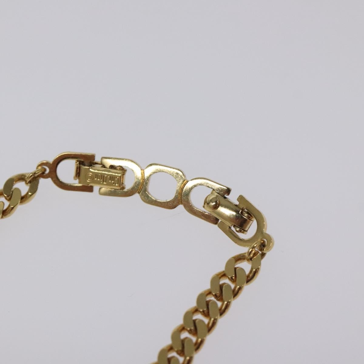 Christian Dior Cd Pendant Metal And Crystals Gold Metal Necklace Jewelry (Pre-Owned)