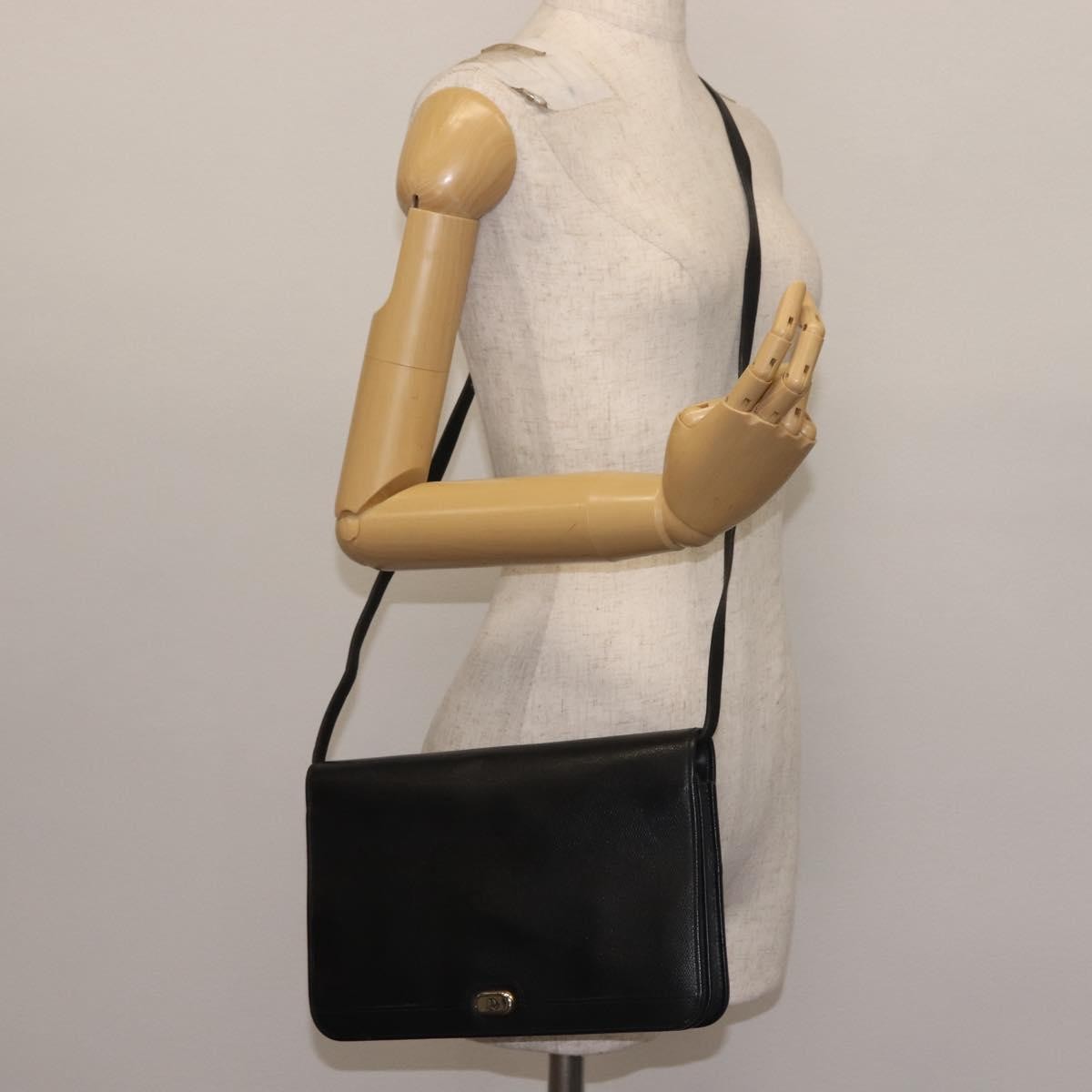 Christian Dior Vintage Leather Black Leather Shoulder Bag Bag (Pre-Owned)