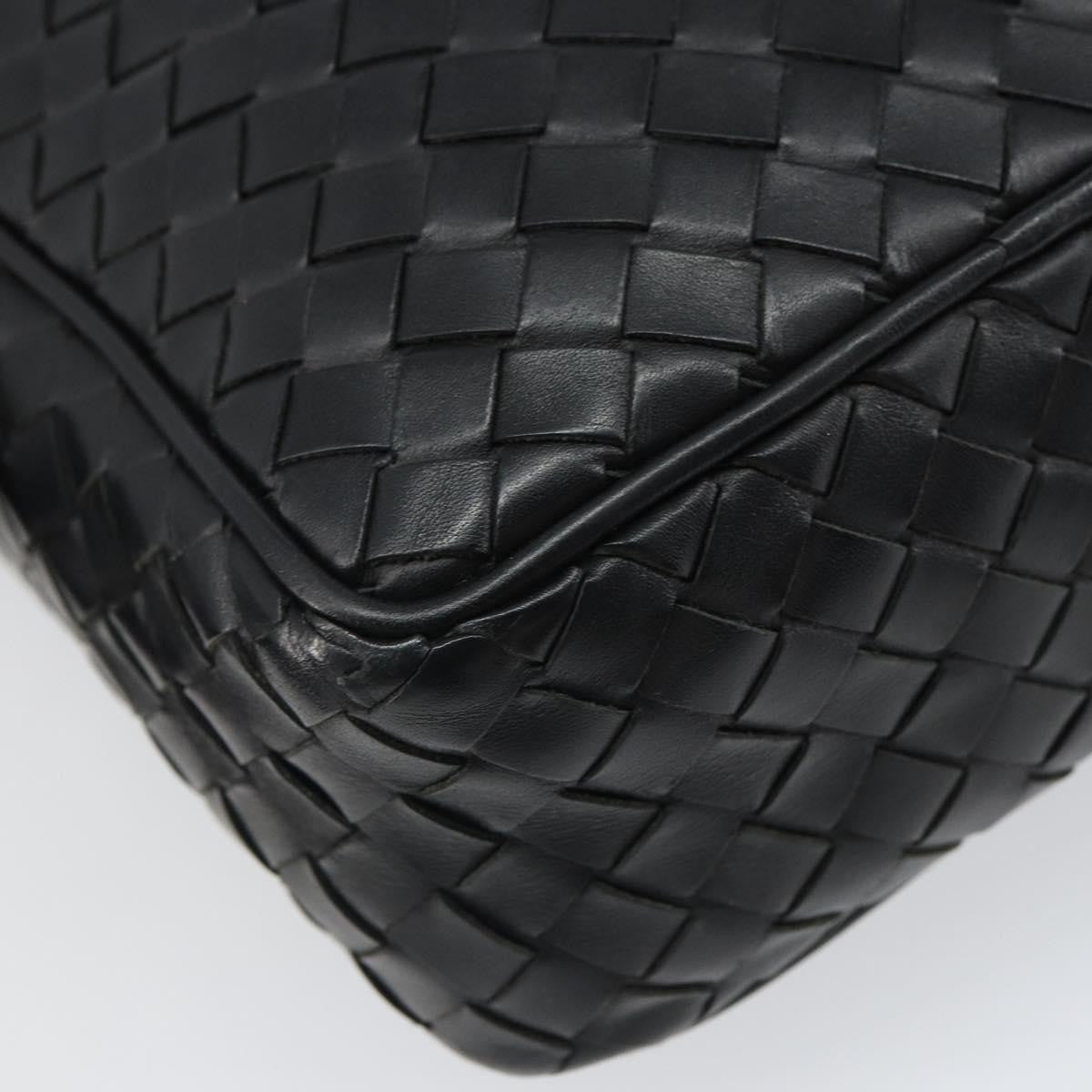 Bottega Veneta 76 Shoulder Intrecciato Goatskin Black Leather Shoulder Bag Bag (Pre-Owned)