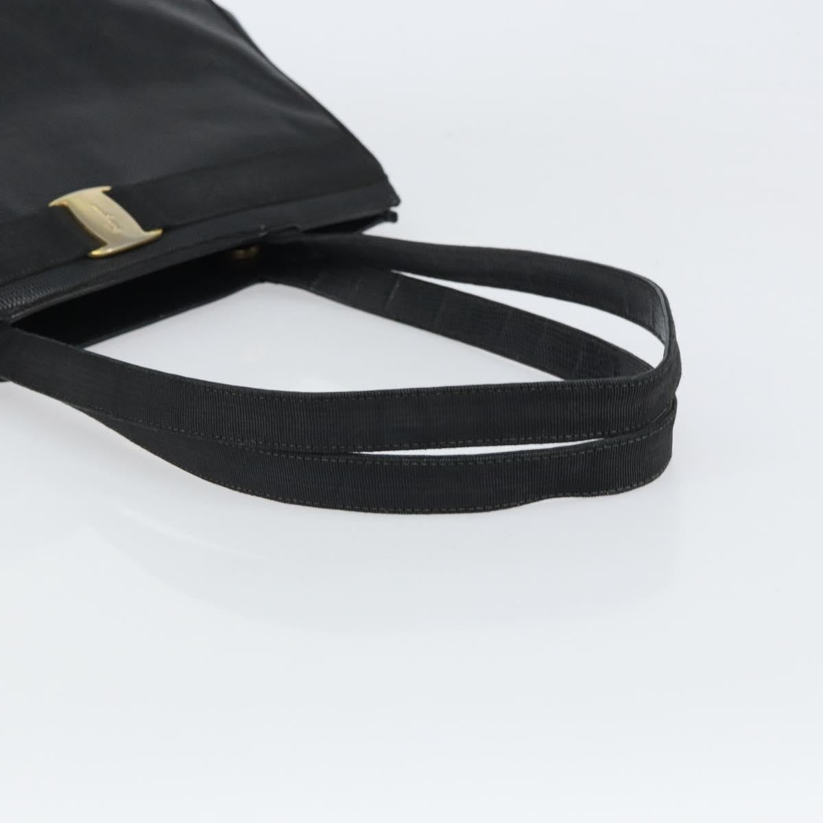 Salvatore Ferragamo Vala Tote Leather Black Leather Shoulder Bag Bag (Pre-Owned)