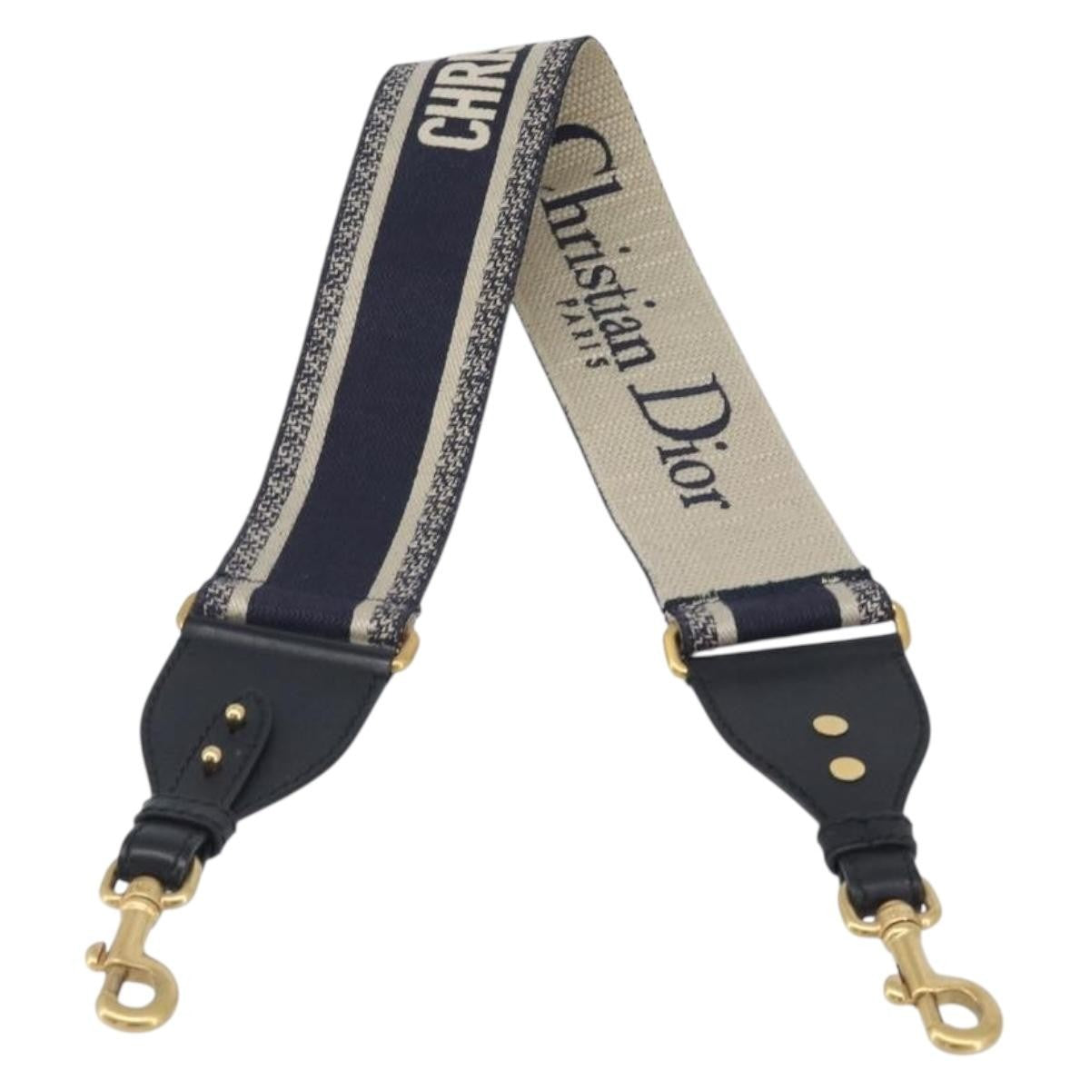 Christian Dior Shoulder Strap Embellished Canvas Navy Canvas Straps Accessory (Pre-Owned)