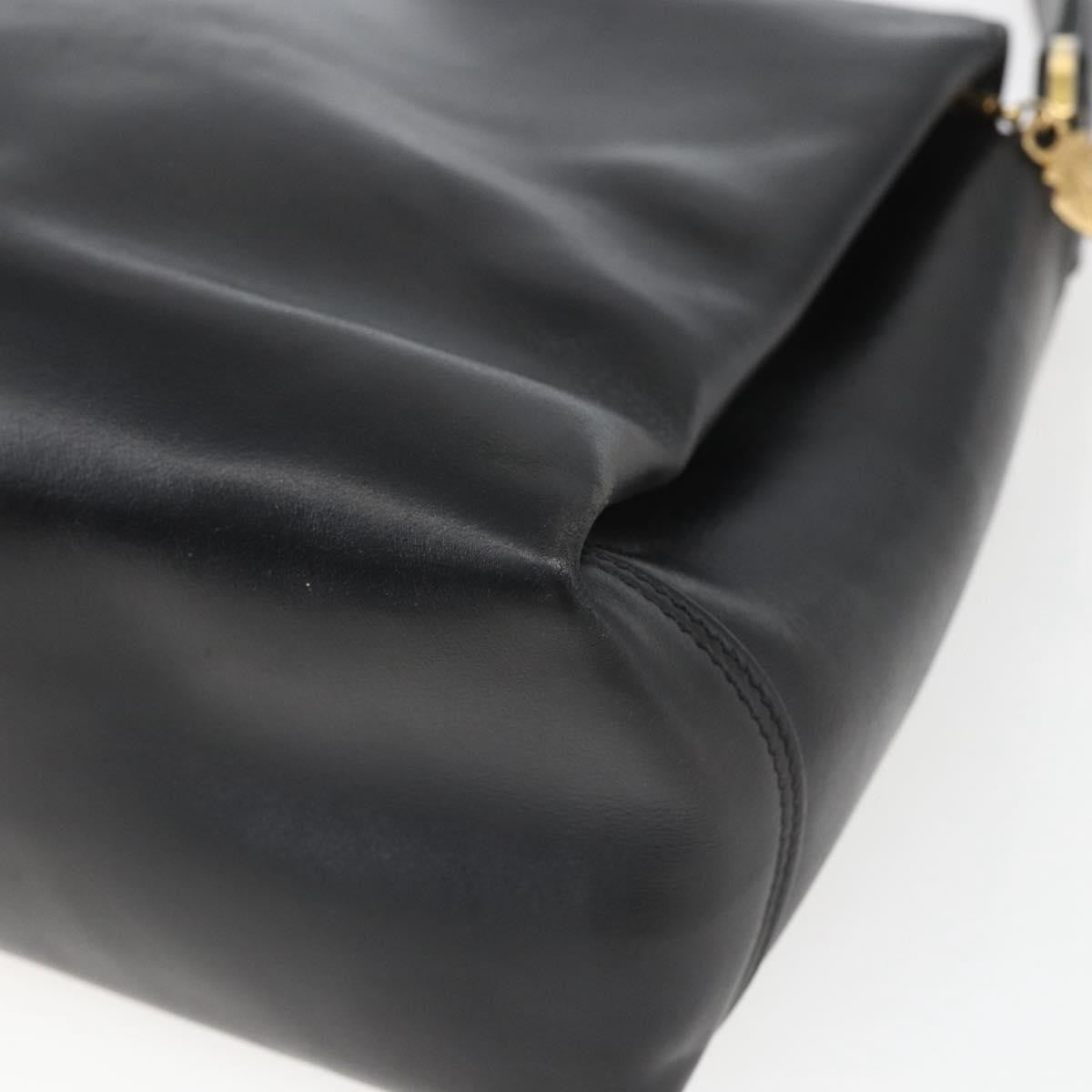 Gucci Vintage Leather Black Leather Handbag (Pre-Owned)