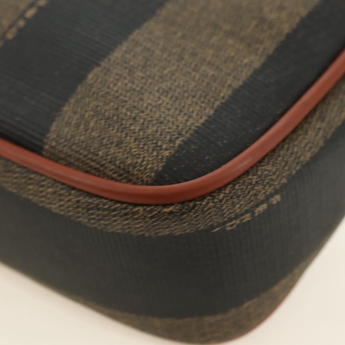 Fendi Vintage Pequin Coated Canvas Brown Canvas Tote Bag Bag (Pre-Owned)