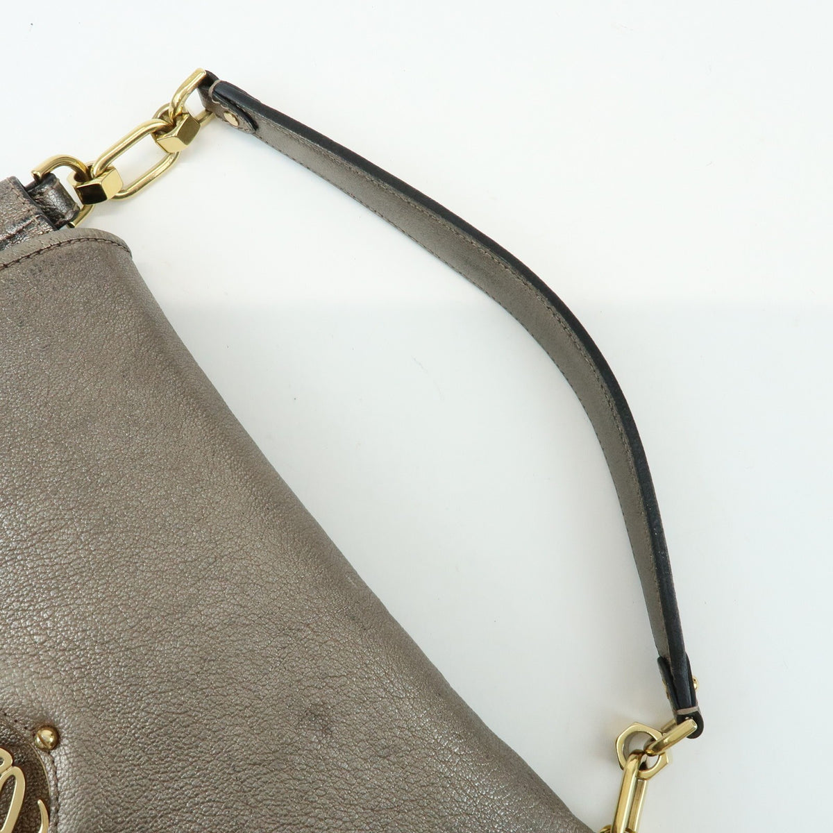 Loewe Shoulder Bag Leather Silver Leather Shoulder Bag Bag (Pre-Owned)