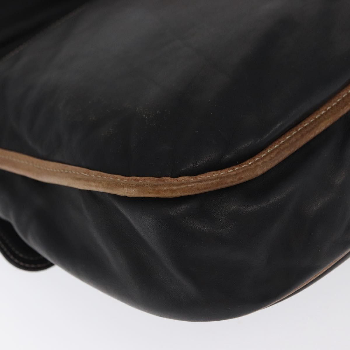 Loewe Anagram Leather Black Leather Shoulder Bag Bag (Pre-Owned)