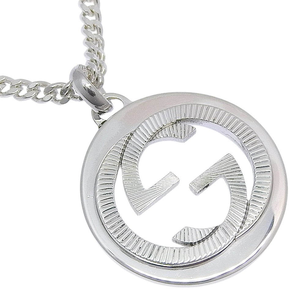Gucci Engraved Interlocking G Chain Link Pendant Sterling Silver Silver Silver Necklace Jewelry (Pre-Owned)