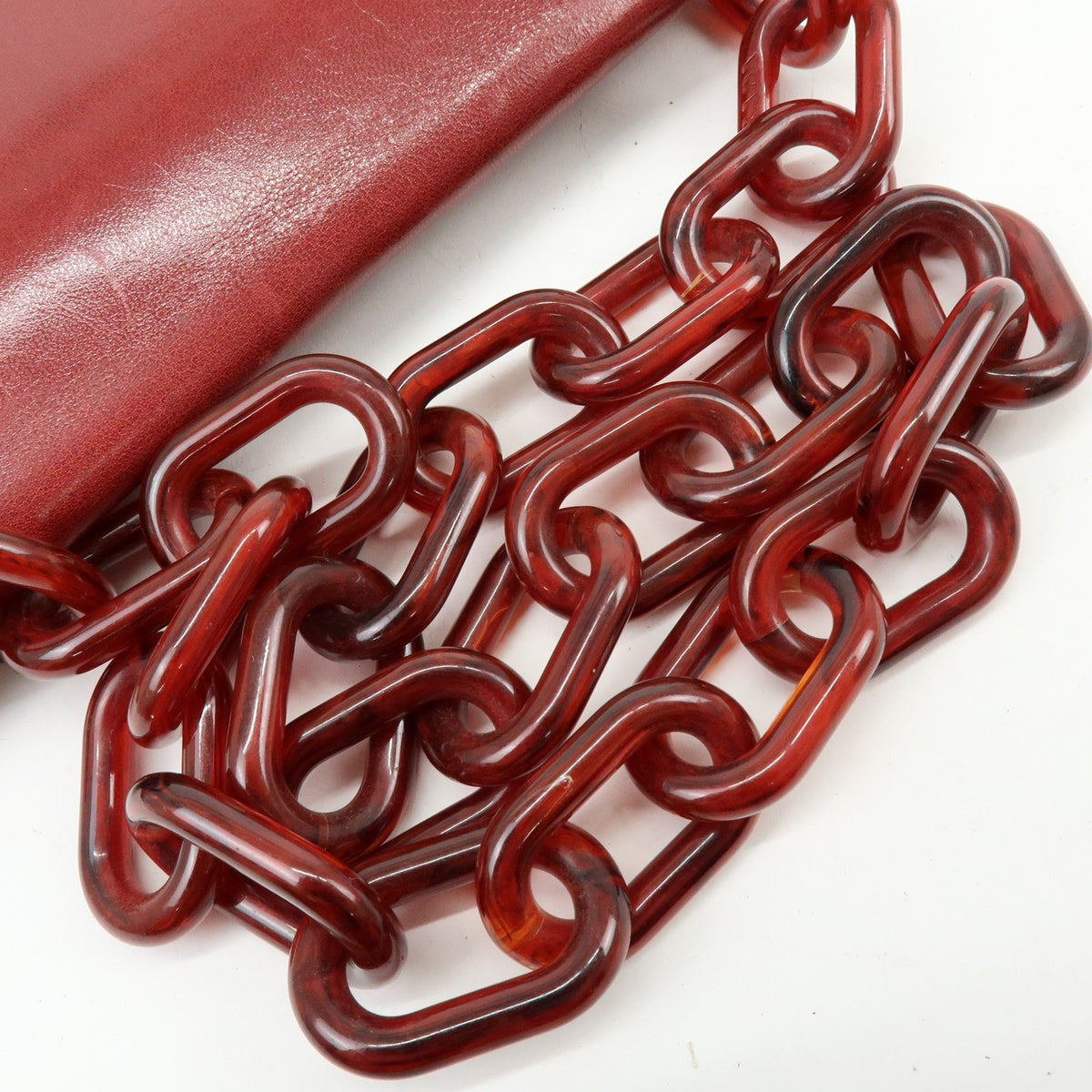 Prada Shoulder Leather Red Leather Shoulder Bag Bag (Pre-Owned)