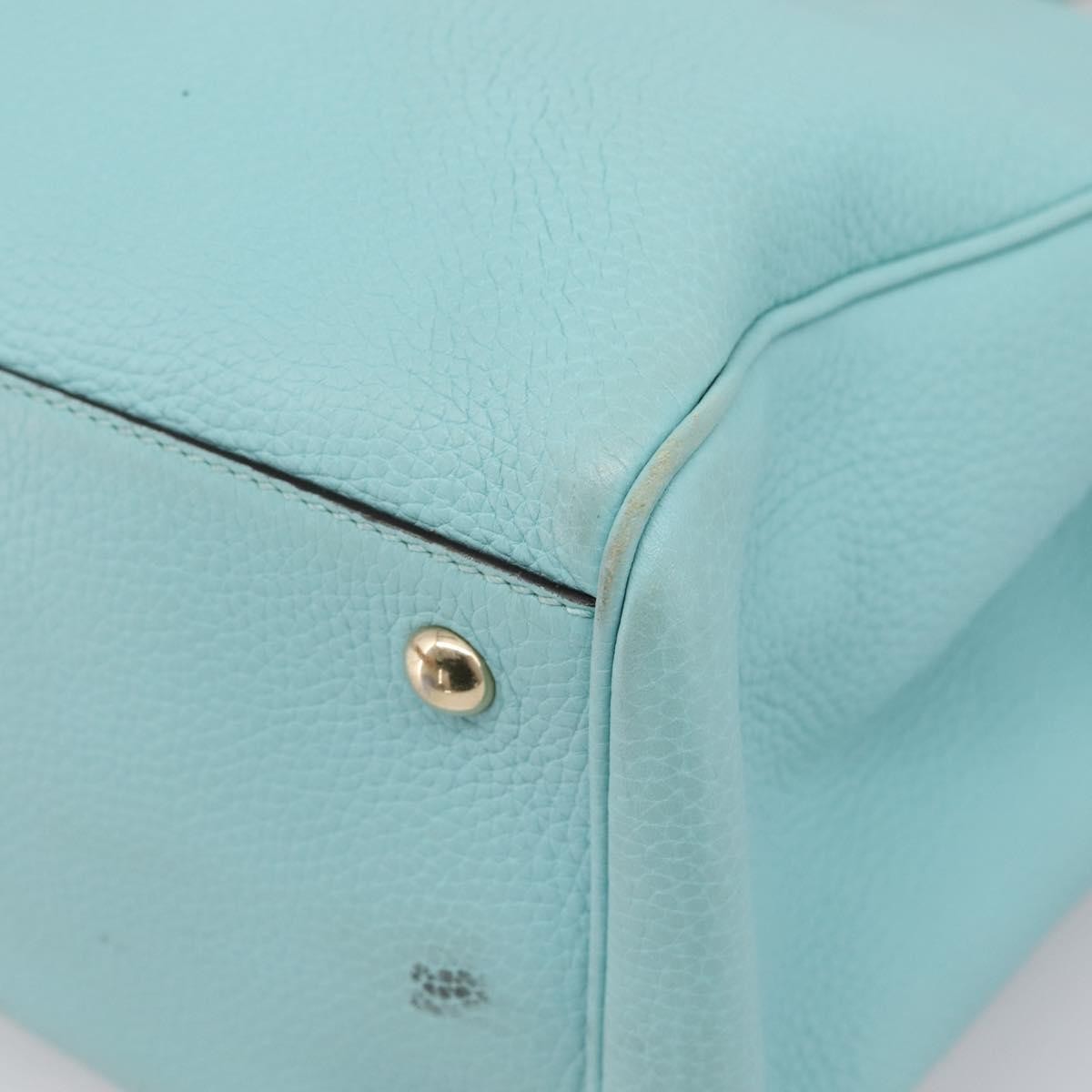 Gucci Bamboo Shopper Leather Blue Leather Tote Bag Bag (Pre-Owned)