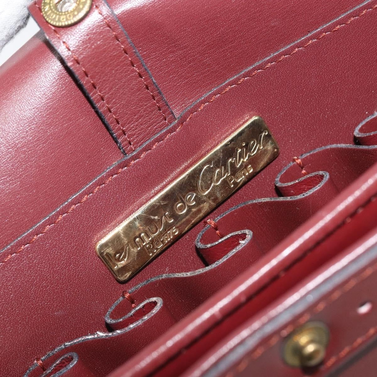 Cartier Must De Cartier Leather Burgundy Leather Shoulder Bag Bag (Pre-Owned)