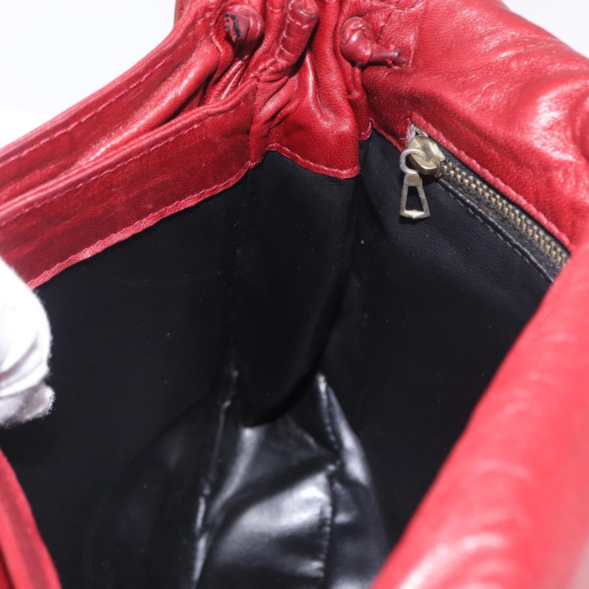 Bottega Veneta Flap Intrecciato Nappa Red Leather Shoulder Bag Bag (Pre-Owned)