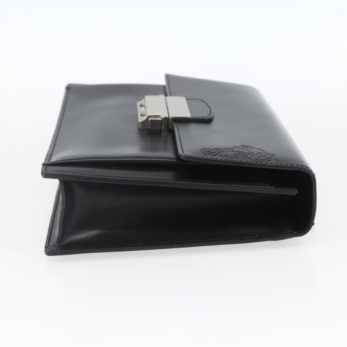 Versace Vintage Clutch Leather Black Leather Clutche & Pouche Bag (Pre-Owned)