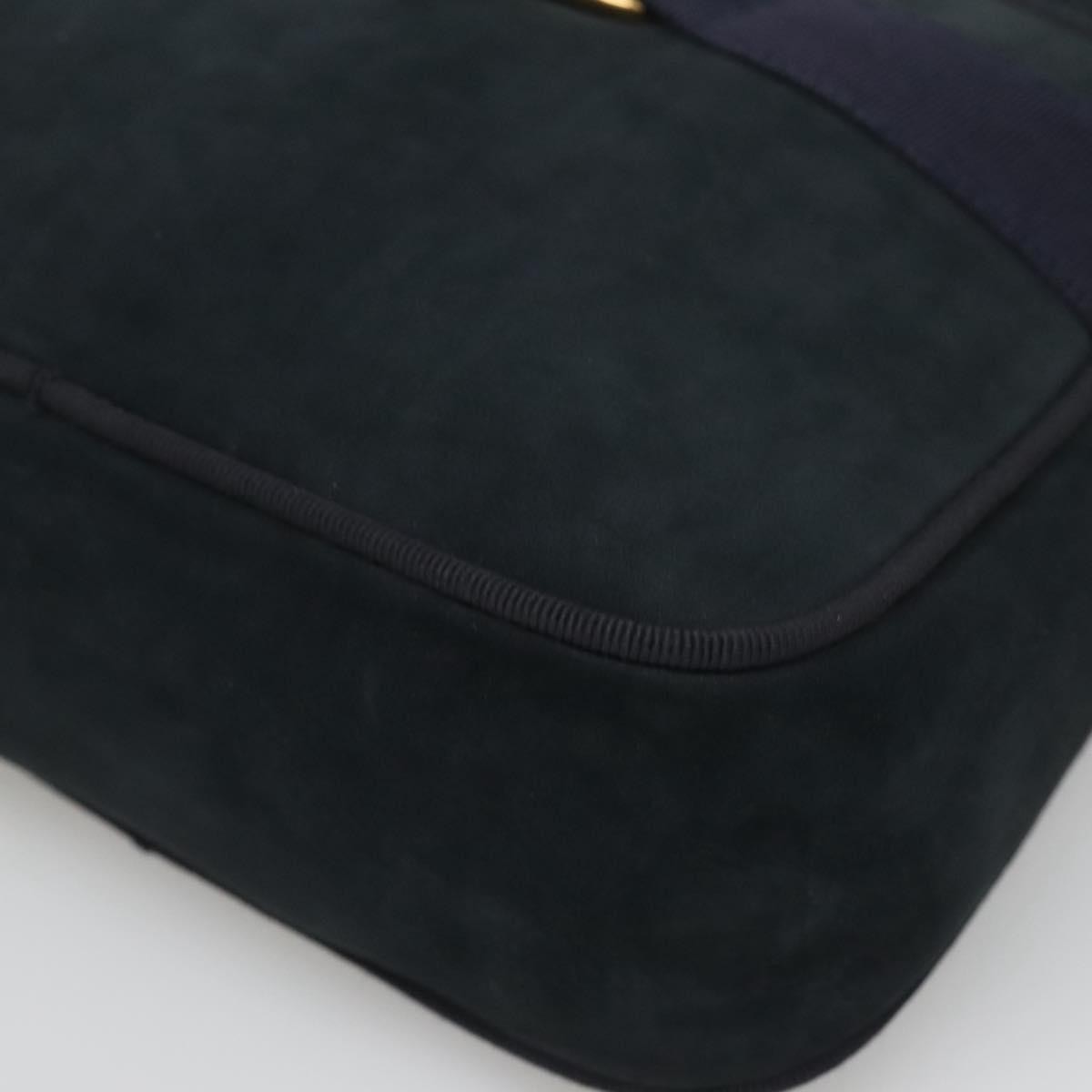 Salvatore Ferragamo Vara Bow Camera Leather Navy Suede Shoulder Bag Bag (Pre-Owned)