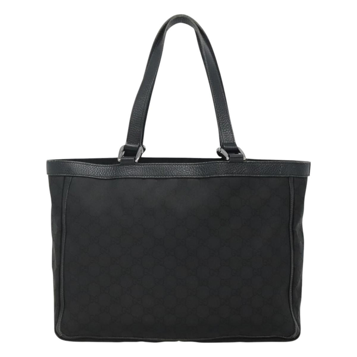 Gucci Abbey Pocket Tote Gg Canvas And Leather Black Canvas Tote Bag Bag (Pre-Owned)