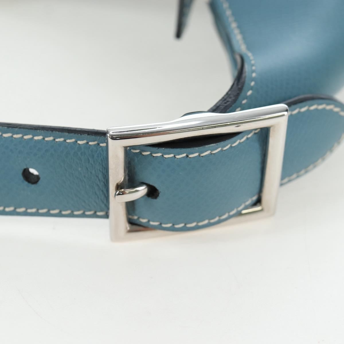 Hermes Trim Clemence Blue Leather Shoulder Bag Bag (Pre-Owned)