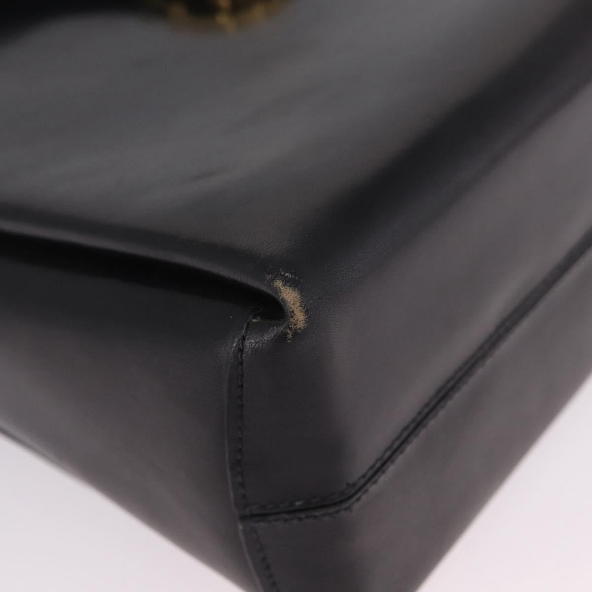 Celine Shoulder Leather Black Leather Shoulder Bag Bag (Pre-Owned)