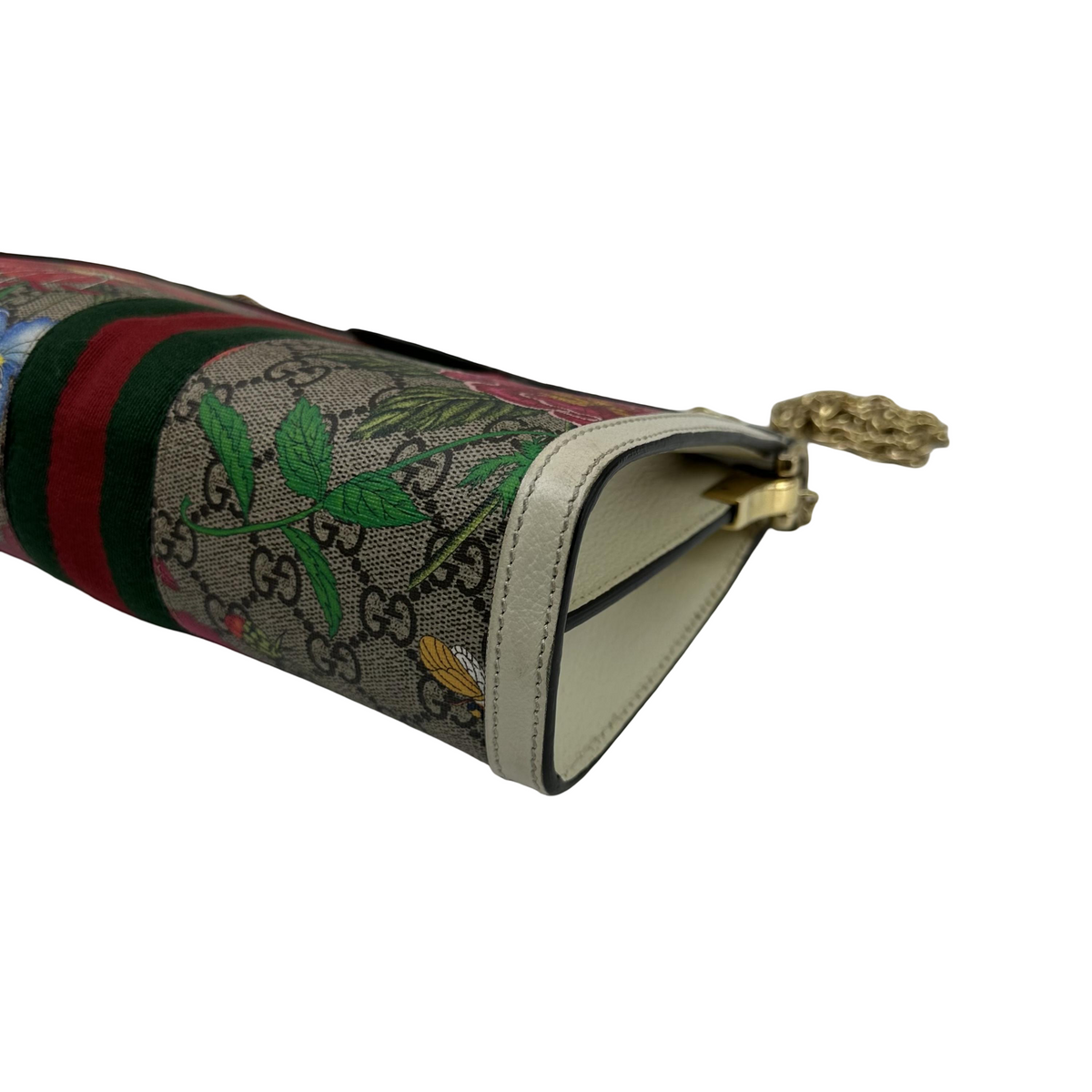 Gucci Ophidia Chain Flora Gg Coated Canvas Multicolour Canvas Shoulder Bag Bag (Pre-Owned)