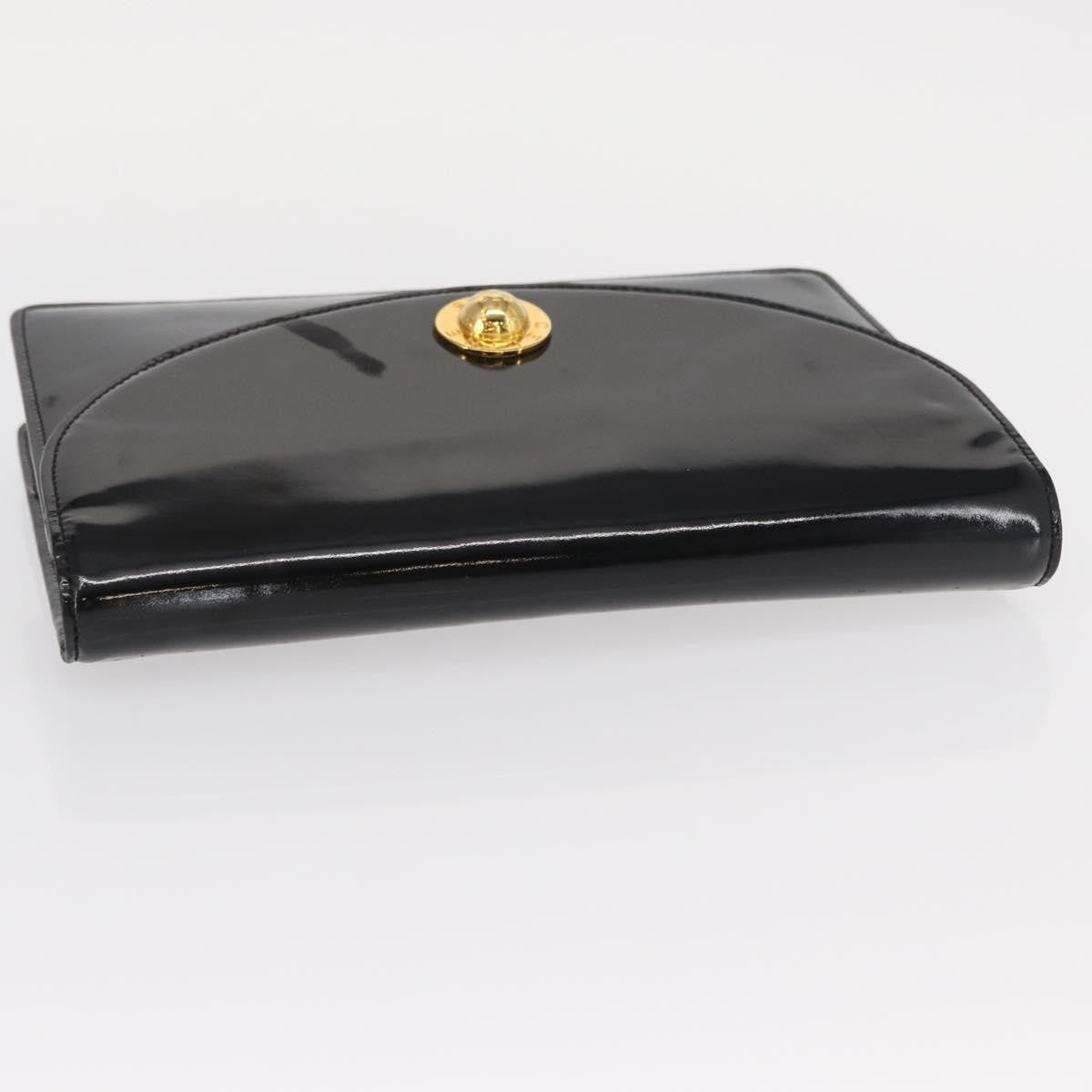 Celine Clutch Enamel Black Patent_Leather Clutche & Pouche Bag (Pre-Owned)