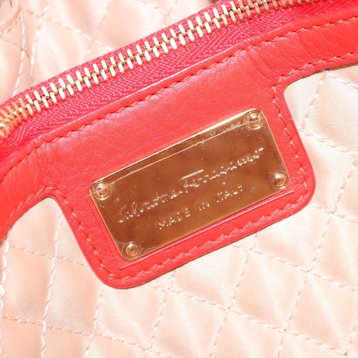 Salvatore Ferragamo Vala Leather Red Leather Bag (Pre-Owned)
