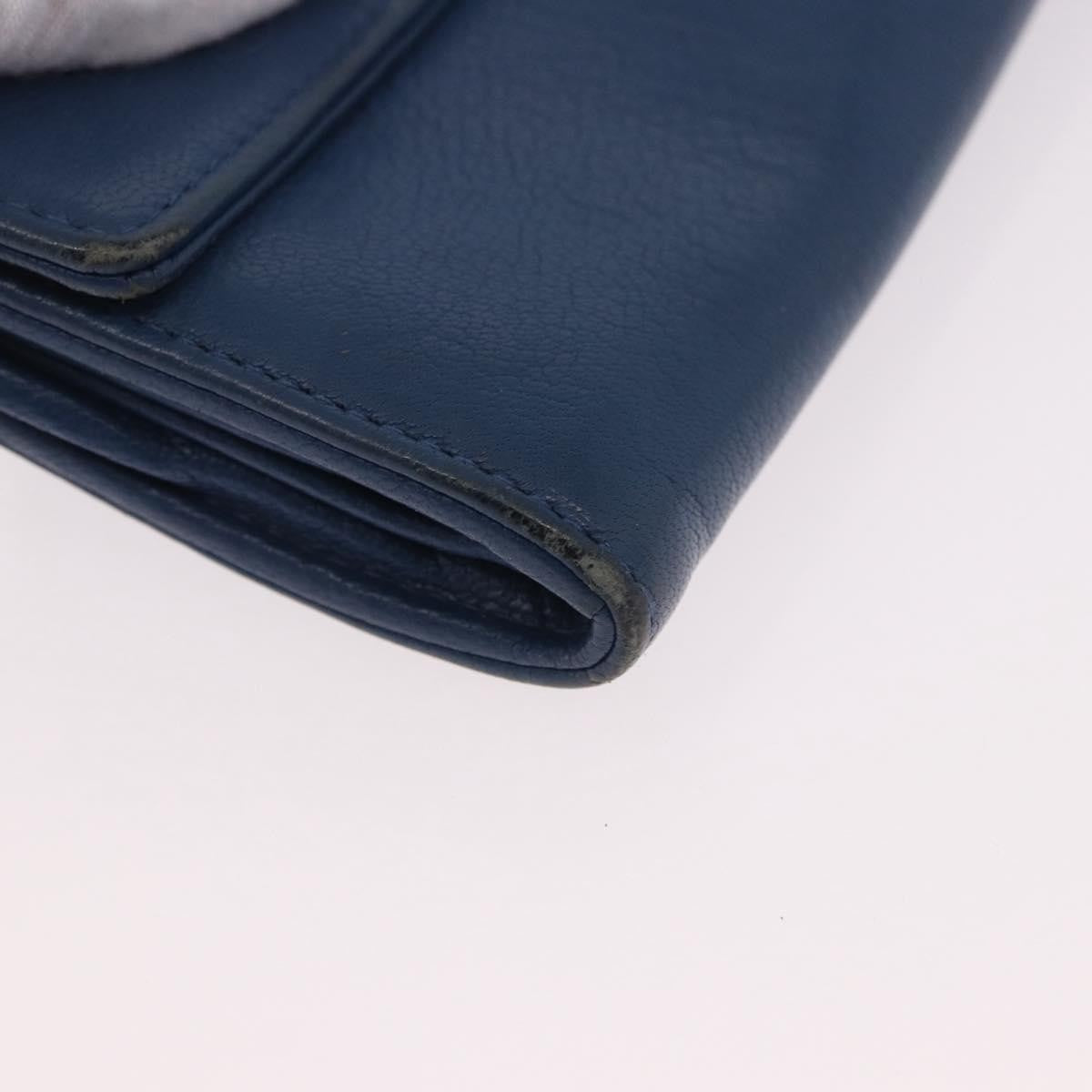 Chanel Lucky Clover Long Flap Wallet Leather Blue Leather Wallets Accessory (Pre-Owned)
