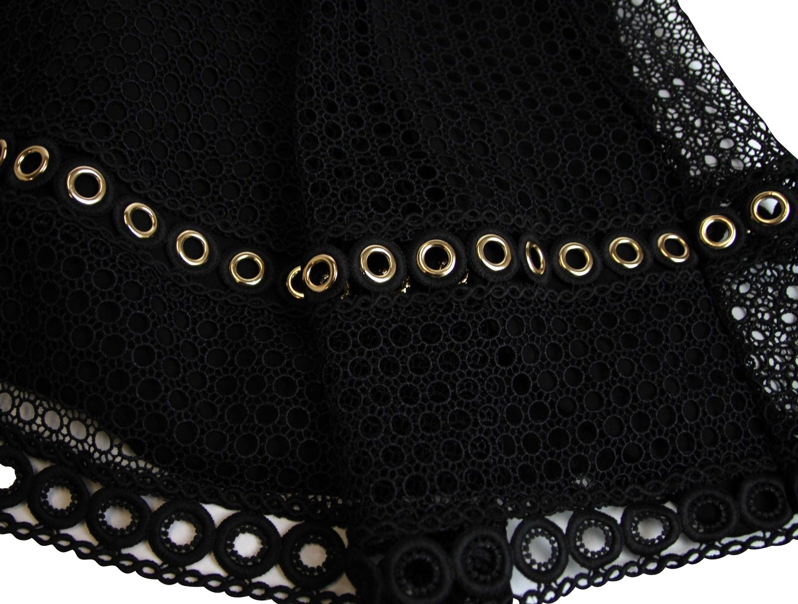 Maje Women's Fit / Flare Black Polyester Lace Eyelet Trim Dress (3)
