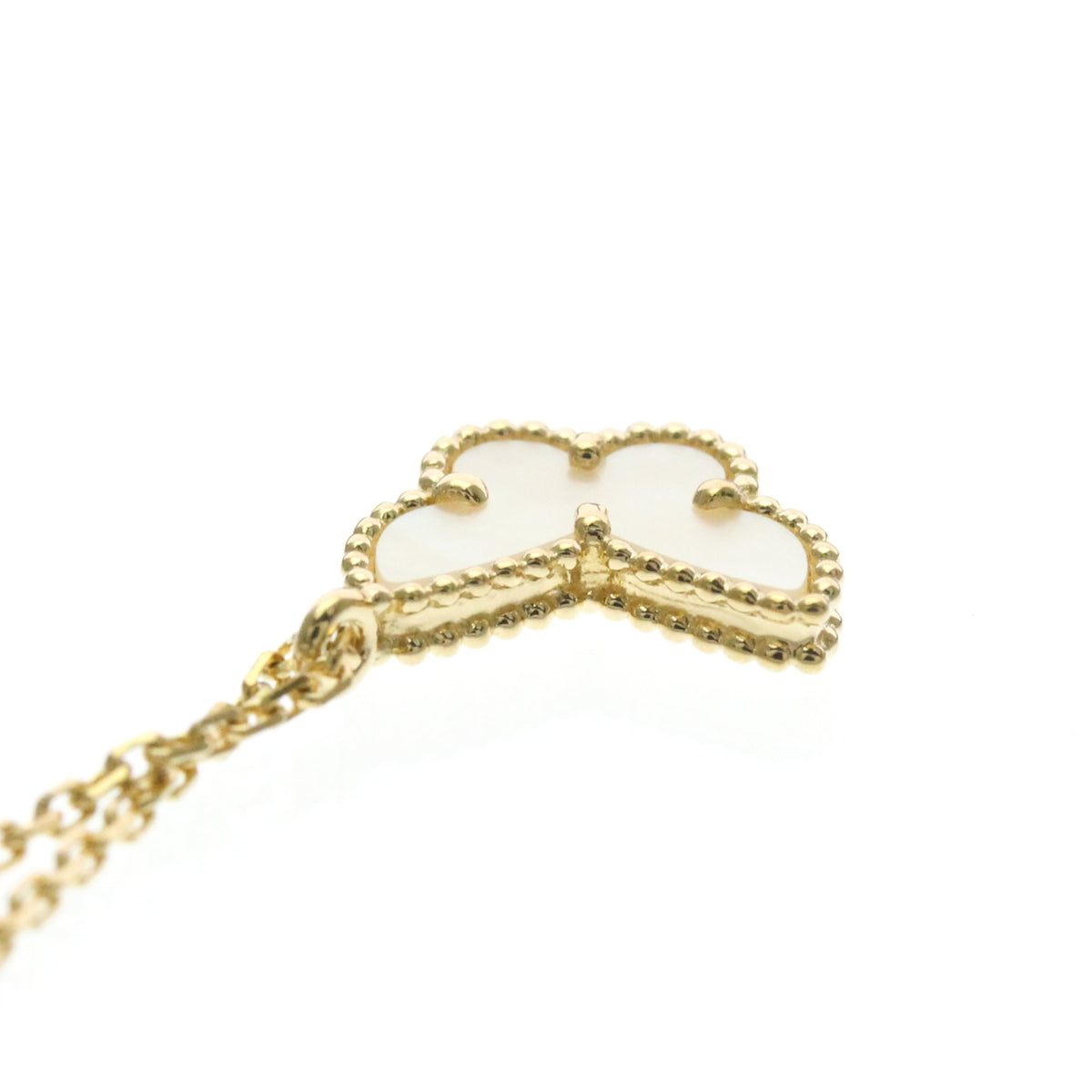 Van Cleef & Arpels Sweet Alhambra Butterfly Pendant 18K White Gold With Turquoise Gold Yellow_Gold Necklace Jewelry (Pre-Owned)