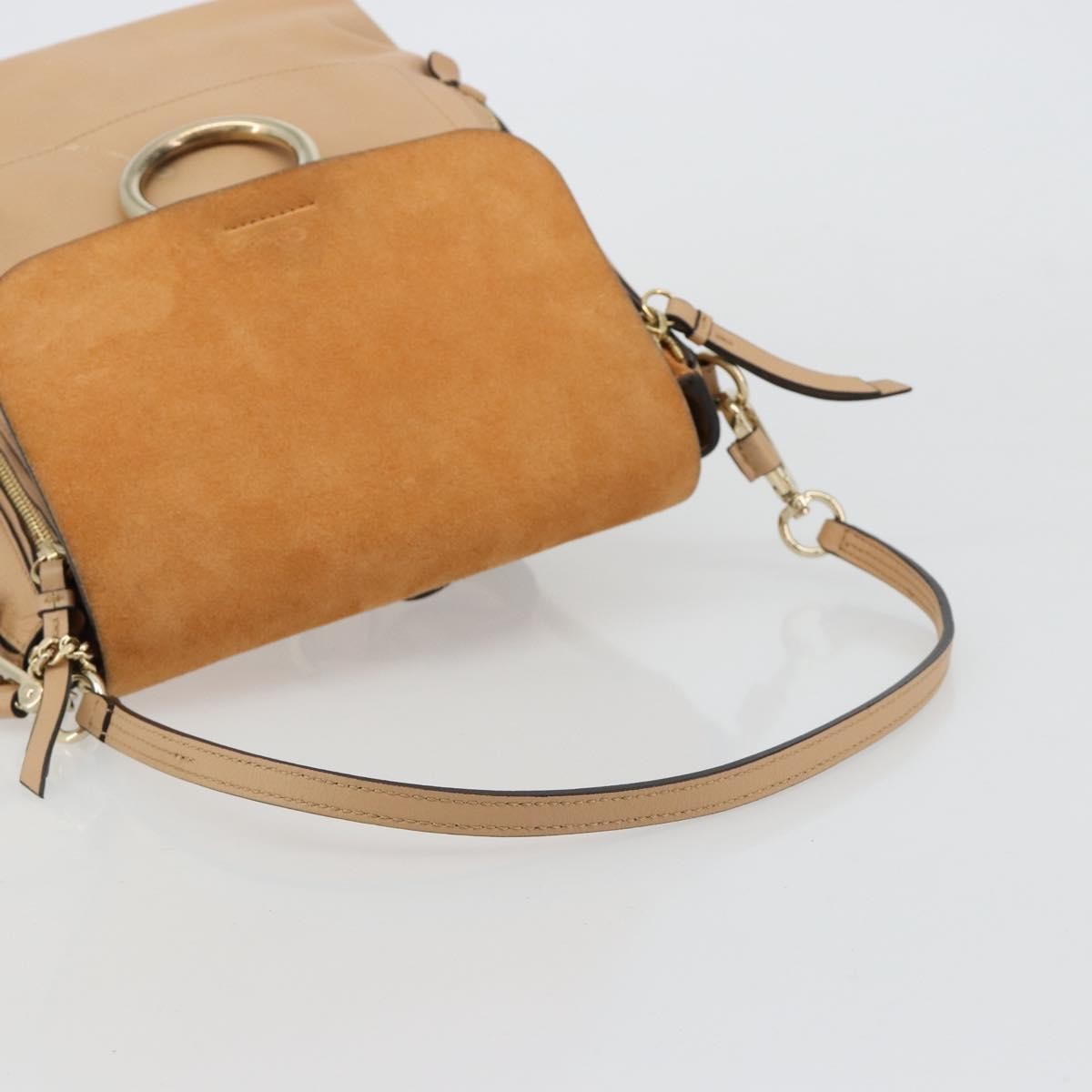 Chloe Faye Suede With Applique Beige Leather Backpack Bag (Pre-Owned)