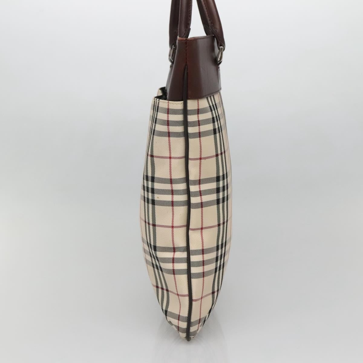 Burberry Nova Check Tote Nylon Beige Nylon Bag (Pre-Owned)
