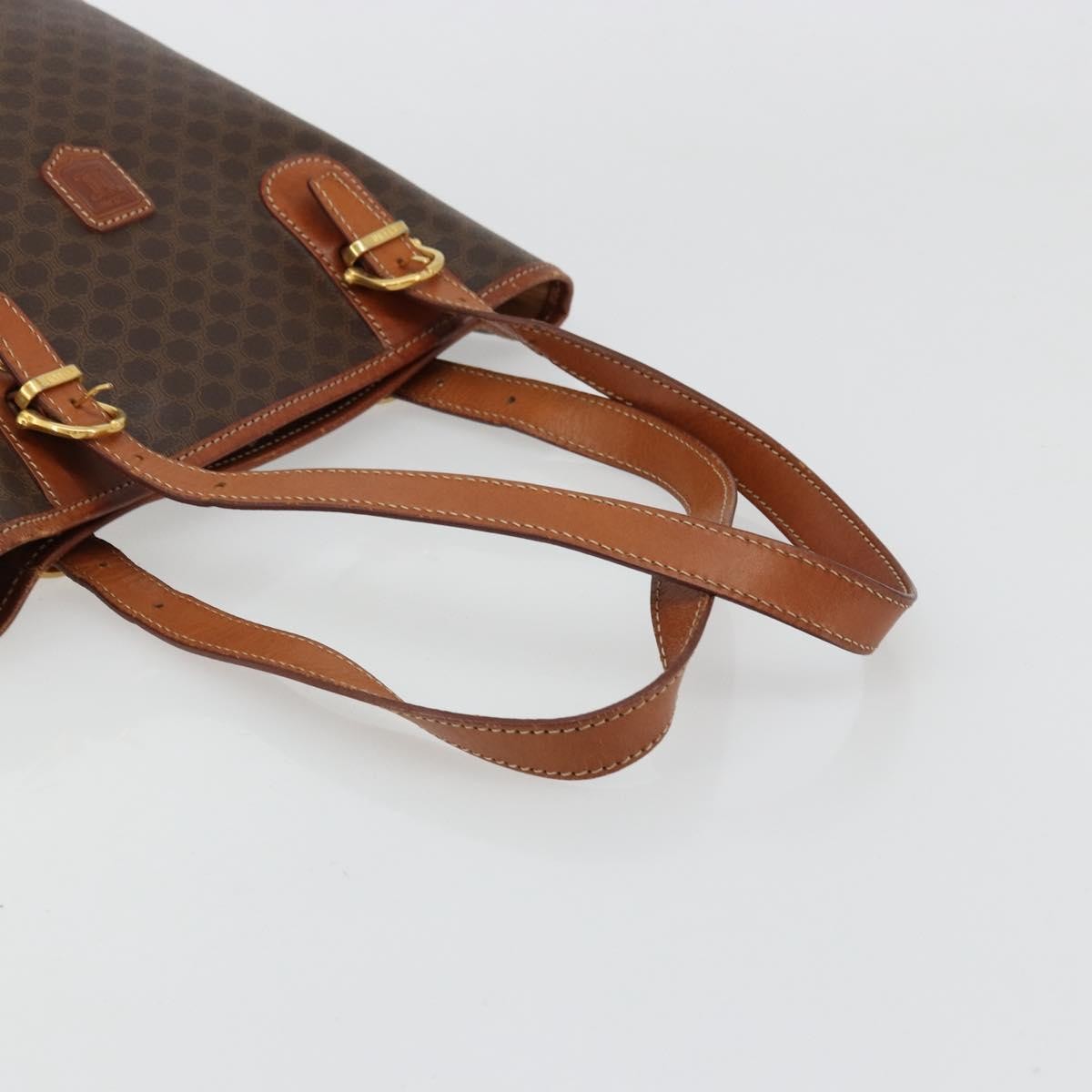 Celine Vintage Macadam Canvas And Leather Brown Canvas Tote Bag Bag (Pre-Owned)