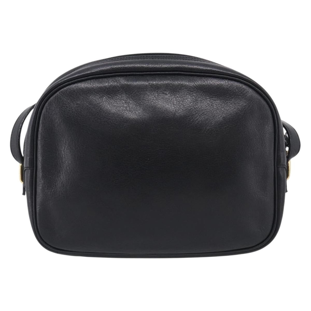 Saint Laurent Vintage Shoulder Bag Leather Black Leather Shoulder Bag Bag (Pre-Owned)