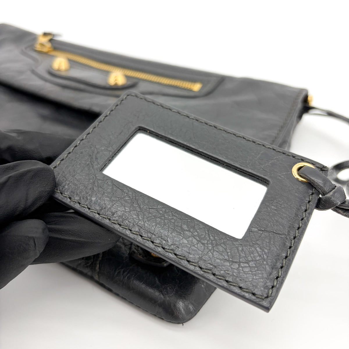 Balenciaga Giant Studs Envelope Clutch Leather Black Leather Clutche & Pouche Bag (Pre-Owned)