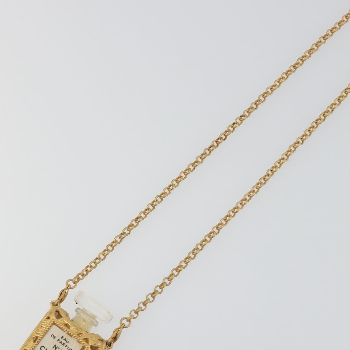 Chanel Cc No.5 Perfume Bottle Pendant Metal Gold Metal Necklace Jewelry (Pre-Owned)